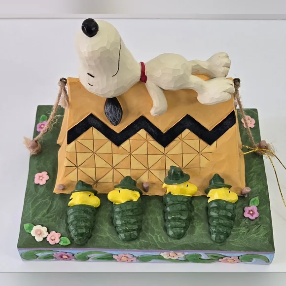Jim Shore Peanuts Snoopy And Woodstock “Restful Campers” 6011952 - Picture 6 of 8